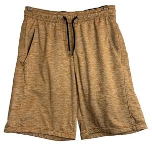 Zella Space Dye Athletic Shorts Mustard Yellow Mens XS Drawstring Gym Running